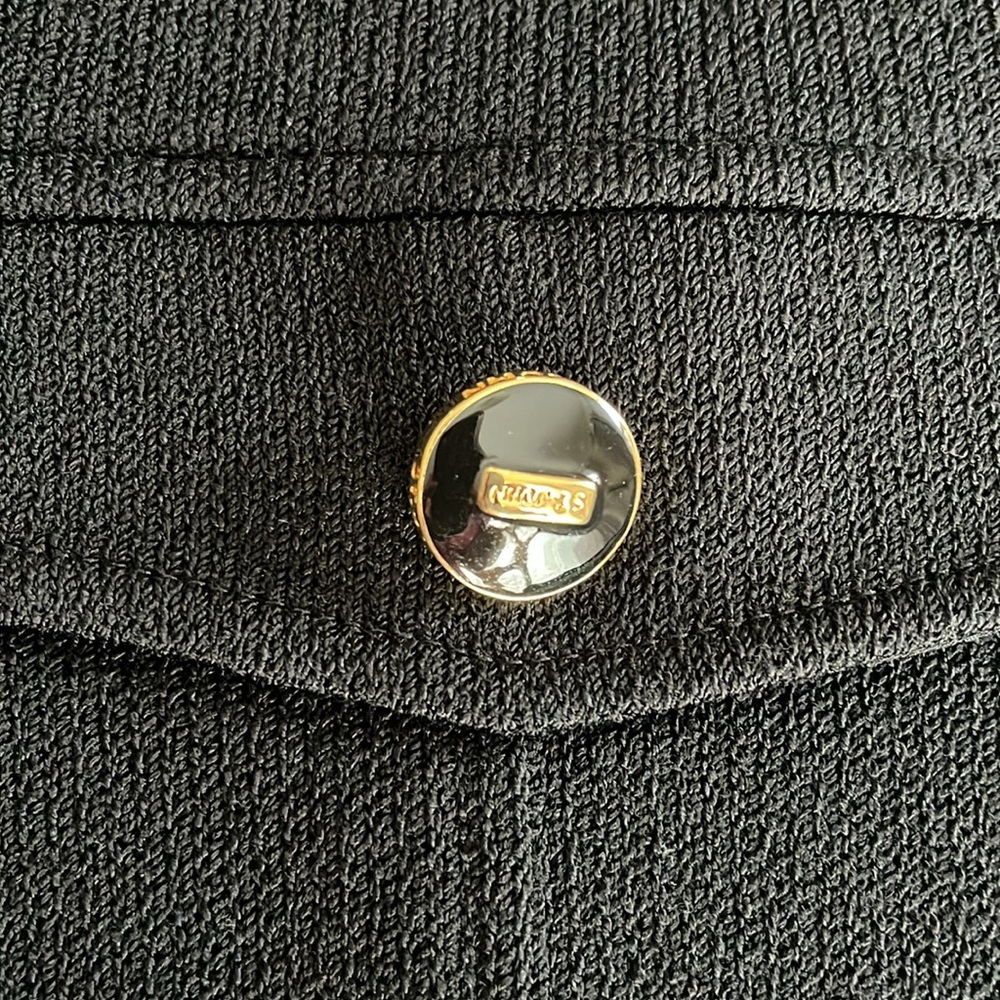 ST.JOHN By Mary Gray Jacket Collared Full Zip Closure Black - Picture 6 of 8